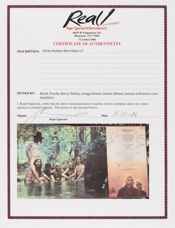 Lot #4040 Allman Brothers Signed Debut Album - The Allman Brothers Band - Image 13