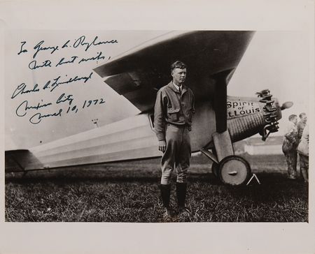 Lot #4026 Charles Lindbergh Signed Photograph of the 'Spirit of St. Louis' - Image 1