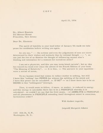 Lot #4100 Albert Einstein Typed Letter Signed: 
