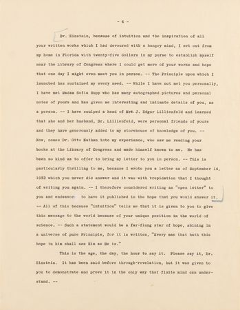 Lot #4100 Albert Einstein Typed Letter Signed: 