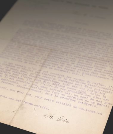 Lot #4083 Marie Curie Typed Letter Signed,