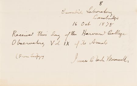 Lot #4088 James Clerk Maxwell Autograph Document