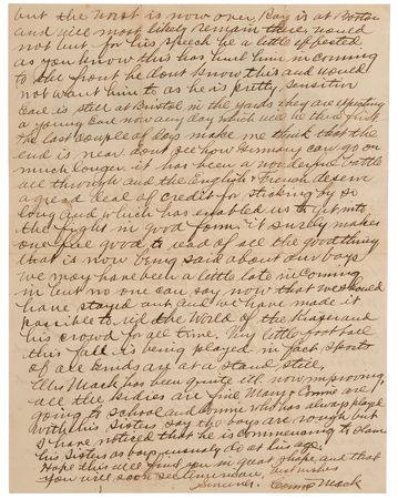 Lot #4069 Connie Mack War-Dated Autograph Letter Signed - “Boston won in our league and beat the Cubs in the World Series” - Image 2