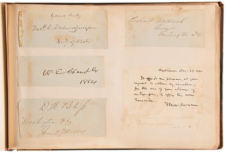 Lot #4009 19th Century Notables Autograph Collection (250+ Signatures) with Six Presidents (Lincoln and Cabinet, Grant, Hayes, Garfield, Arthur, and Cleveland), Thomas Edison, and Sam Houston - Image 11