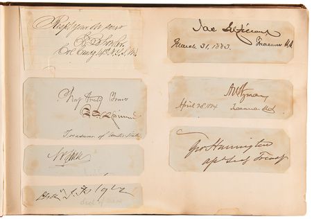 Lot #4009 19th Century Notables Autograph Collection (250+ Signatures) with Six Presidents (Lincoln and Cabinet, Grant, Hayes, Garfield, Arthur, and Cleveland), Thomas Edison, and Sam Houston - Image 8