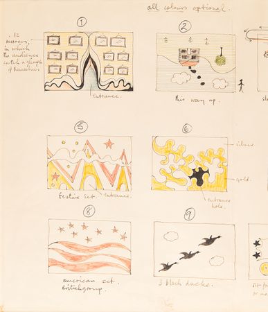Lot #4046 Beatles: Paul McCartney Oversized Original Set Design Concept Sketches for Brian Epstein's Saville Theatre (c. 1966) - Image 4