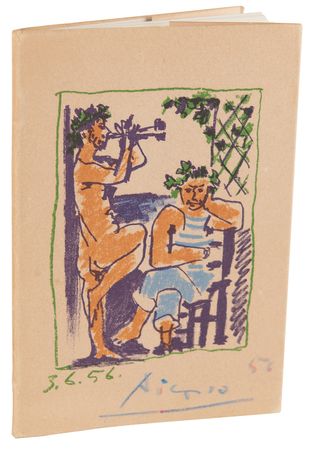 Lot #4033 Pablo Picasso Original Sketch in Twice-Signed Gallery Catalog - Image 1