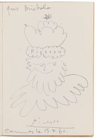 Lot #4033 Pablo Picasso Original Sketch in Twice-Signed Gallery Catalog - Image 2