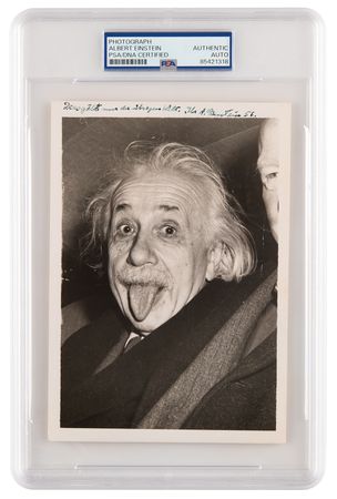 Lot #4099 Albert Einstein Iconic Signed 'Tongue'