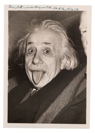 Lot #4099 Albert Einstein Iconic Signed 'Tongue' Photograph: 