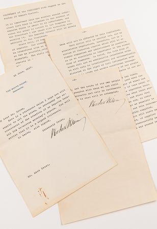 Lot #4004 Woodrow Wilson Typed Statement Signed as