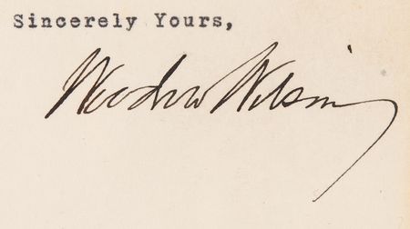Lot #4004 Woodrow Wilson Typed Statement Signed as President, Declaring Economic Warfare on Germany at the Outset of World War I - Image 2
