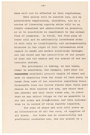 Lot #4004 Woodrow Wilson Typed Statement Signed as President, Declaring Economic Warfare on Germany at the Outset of World War I - Image 6