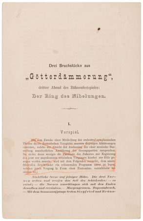 Lot #4039 Richard Wagner Handwritten Draft for 