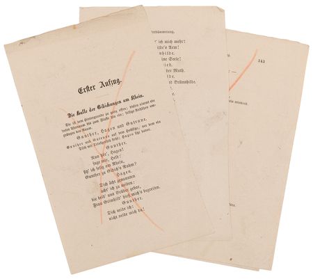 Lot #4039 Richard Wagner Handwritten Draft for 