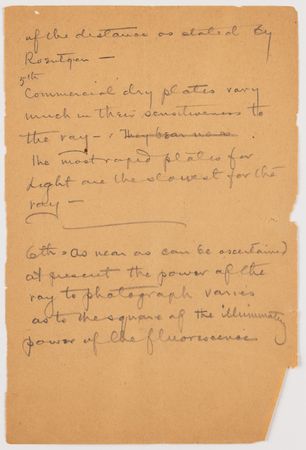 Lot #4086 Thomas Edison Handwritten Manuscript on X-Ray Experiments with Sketch of 