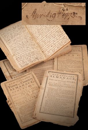 Lot #4010 Theodore Foster's (6) Historic Revolution-Era Almanacs with Secret Handwritten Diary Entries - “April 19, 1775. This is the Memorable Day when Civil War commences between The Kings Troops and the North Americans” - Image 1