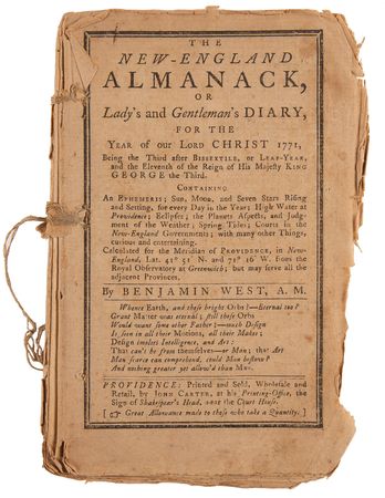 Lot #4010 Theodore Foster's (6) Historic Revolution-Era Almanacs with Secret Handwritten Diary Entries - “April 19, 1775. This is the Memorable Day when Civil War commences between The Kings Troops and the North Americans” - Image 15