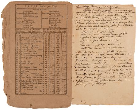 Lot #4010 Theodore Foster's (6) Historic Revolution-Era Almanacs with Secret Handwritten Diary Entries - “April 19, 1775. This is the Memorable Day when Civil War commences between The Kings Troops and the North Americans” - Image 22