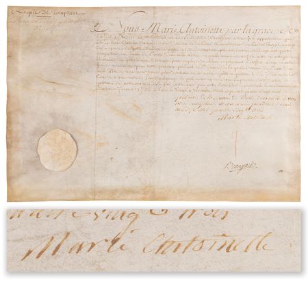 Lot #4015 Marie Antoinette Document Signed,