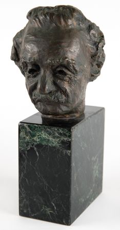 Lot #4102 Albert Einstein Bronze Bust by Margaret