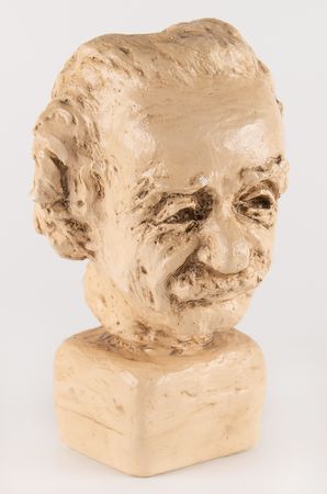 Lot #4101 Albert Einstein Plaster Bust by Margaret