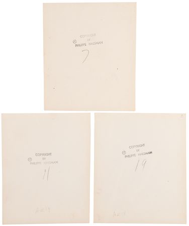 Lot #4104 Albert Einstein (3) Original Vintage Contact Sheet Photographs by Philippe Halsman - Image 2
