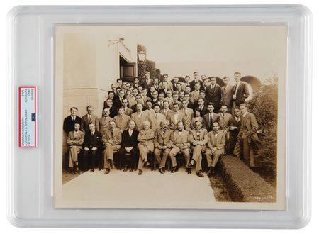 Lot #4111 Albert Einstein and Robert Oppenheimer Original 'Type I' Photograph - Image 1