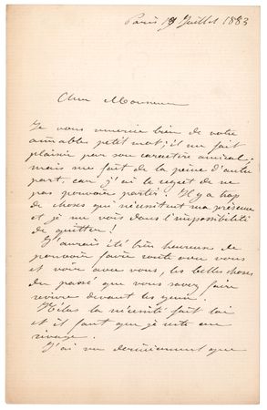 Lot #399 Frederic Auguste Bartholdi Autograph Letter Signed on the Statue of Liberty - Image 1