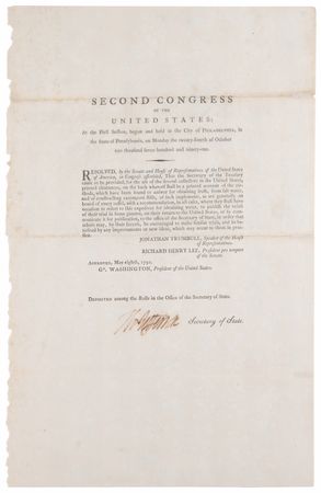 Lot #5 Thomas Jefferson Document Signed as Secretary of State, Promoting Desalination of Sea Water for American Ships - Image 1