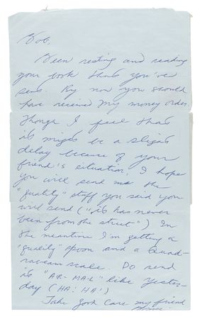 Lot #473 Bruce Lee Autograph Letter Signed to Drug Dealer and Fist of Fury Co-Star Robert Baker: 