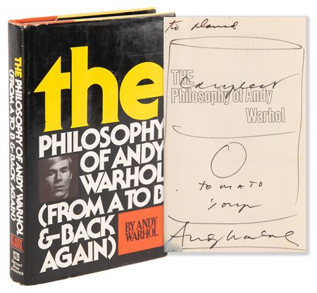 Lot #406 Andy Warhol Signed Book with Sketch of Campbell's 