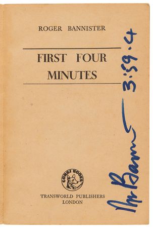 Lot #516 Roger Bannister Signed Book - First Four Minutes (Corgi Books) - Image 4
