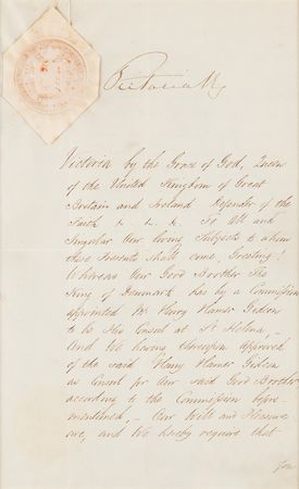 Lot #304 Queen Victoria Document Signed - Image 1