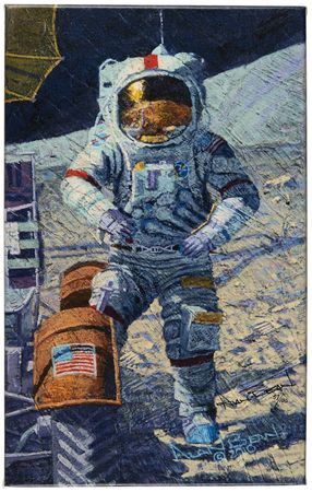 Lot #381 Alan Bean Signed Canvas Giclee Print: 'Getting Ready to Ride' (Ltd. Ed. #57/100) - Image 1