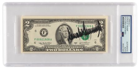 Lot #196 Donald Trump Signed $2 Dollar Bill - Image 1