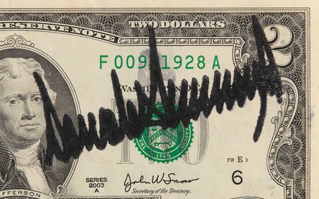Lot #196 Donald Trump Signed $2 Dollar Bill - Image 2