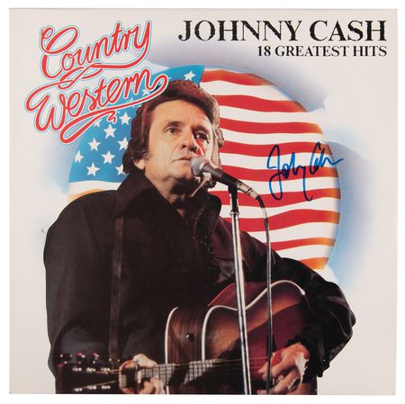 Lot #646 Johnny Cash Signed Album - Greatest Hits - Image 1
