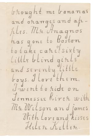 Lot #225 Helen Keller Autograph Letter Signed (Early, c. 1890) - Image 2