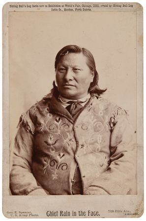 Lot #245 Rain in the Face Incredibly Rare Signed Cabinet Photograph - Signed at the 1893 World's Fair - Image 2