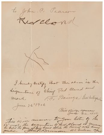 Lot #246 Red Cloud Signature and Photograph - Image 2