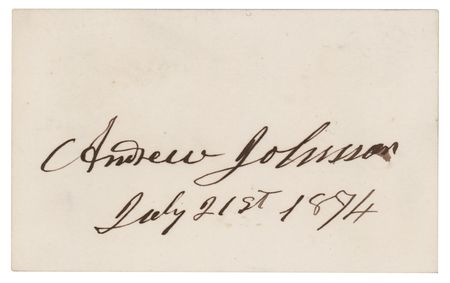 Lot #142 Andrew Johnson Signature - Image 1