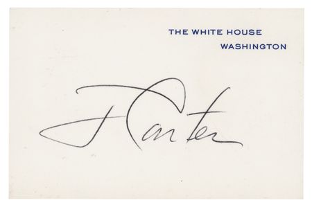 Lot #78 Jimmy Carter Signed White House Card