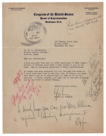 Lot #144 Lyndon B. Johnson Typed Letter Signed: 