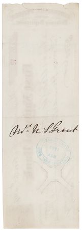 Lot #41 U. S. Grant Signed Check as President to 
