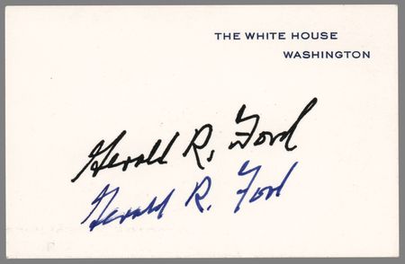 Lot #111 Gerald Ford Signed White House Card