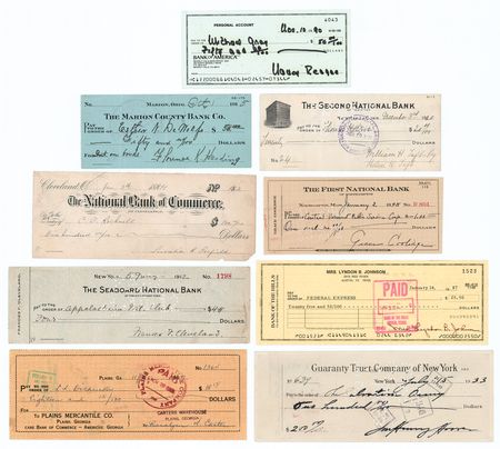 Lot #109 First Ladies (9) Signed Checks