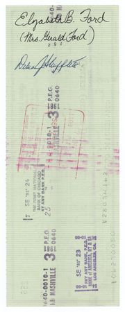Lot #110 Betty Ford Signed Check - Image 1