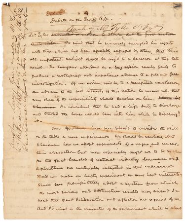 Lot #21 John Tyler Autograph Manuscript Speech - 