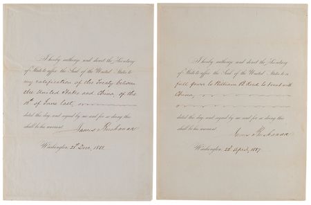 Lot #33 James Buchanan (2) Documents Signed for